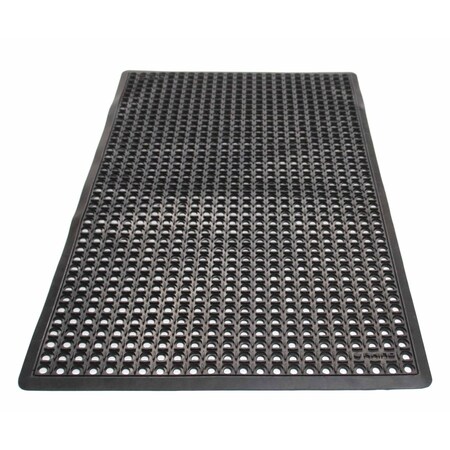 Rhino Mats B-Series Anti-Fatigue Drainage Mat, Rubber, Drainage Holes, 3 ft W x 5 ft L, Black BS-3660B